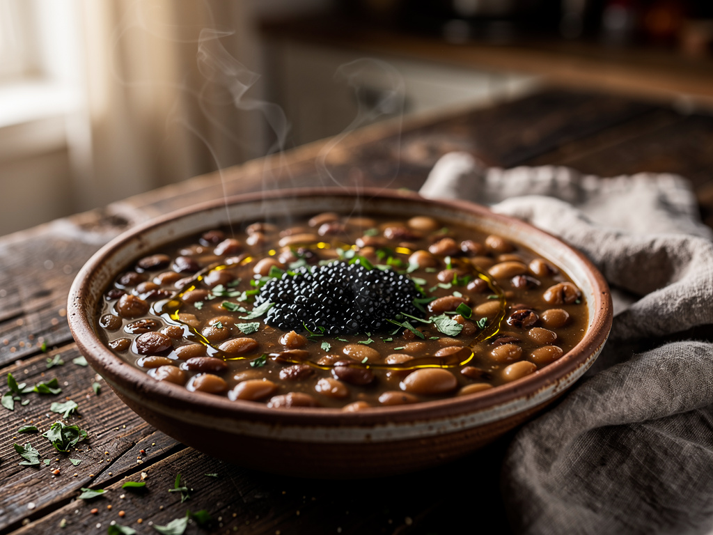 White Bean Soup with Caviar