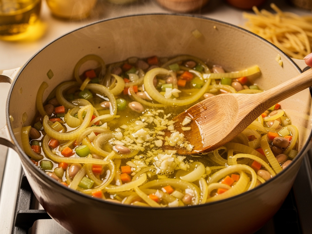 Sautéing the aromatics until fragrant.