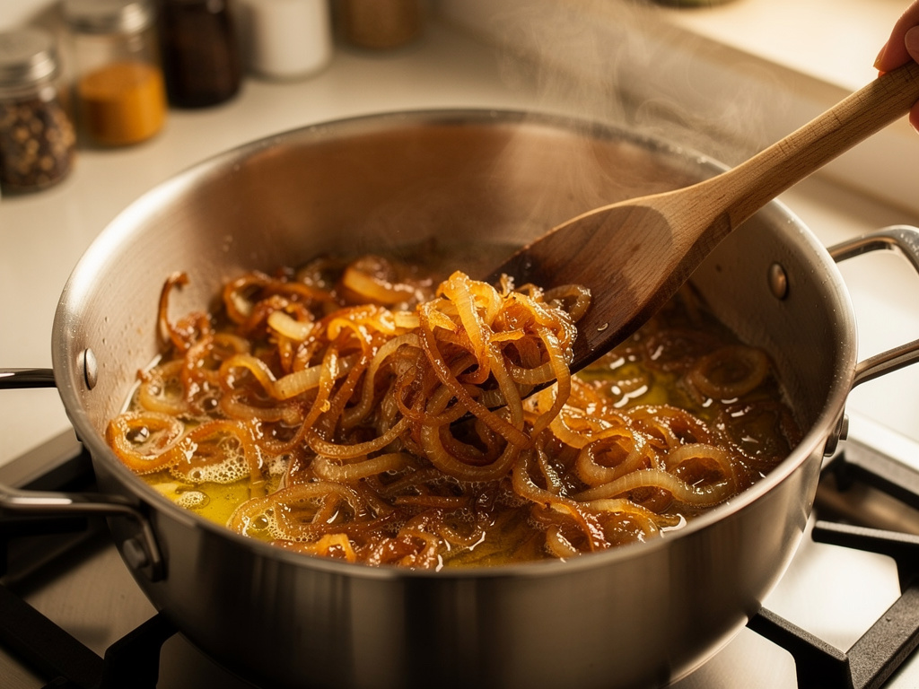 Sautéing aromatics in pot