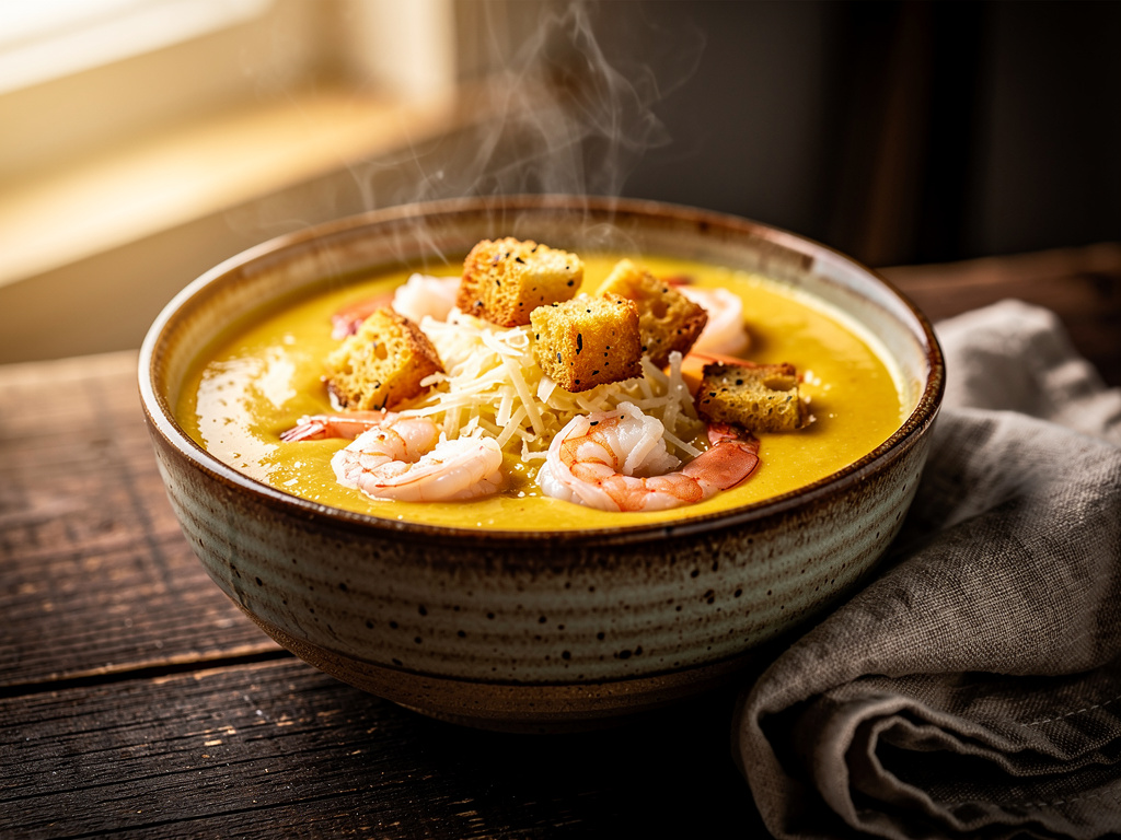 Cheese Soup with Shrimp