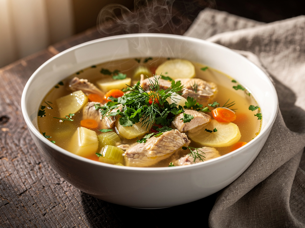 Chicken Soup with Parsnips