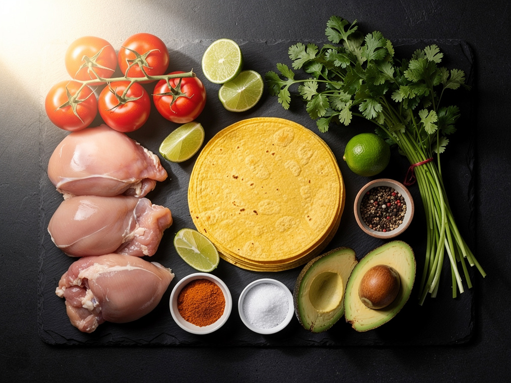 Fresh ingredients arranged for soup preparation