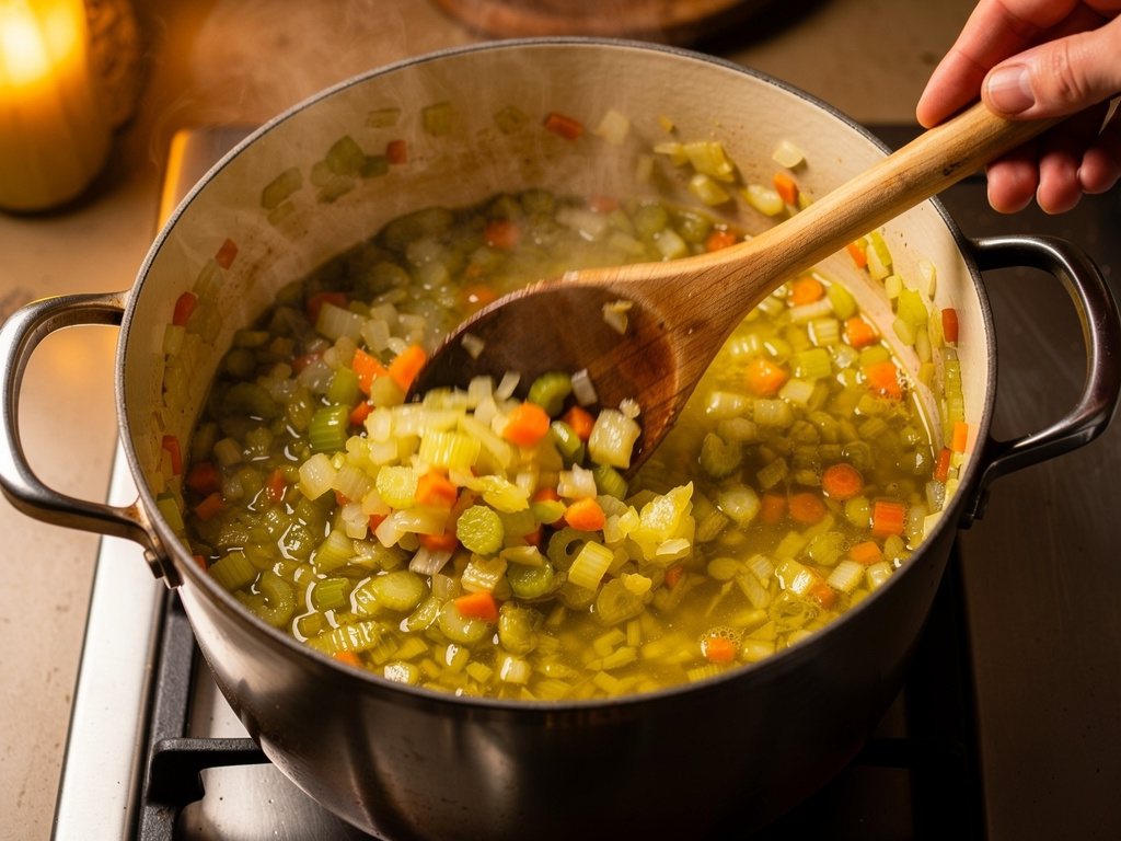 Sautéing the aromatics until fragrant.