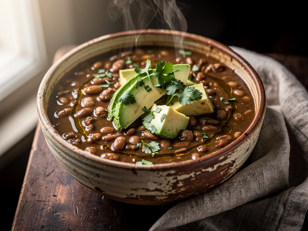 Mexican Bean Soup with Avocado