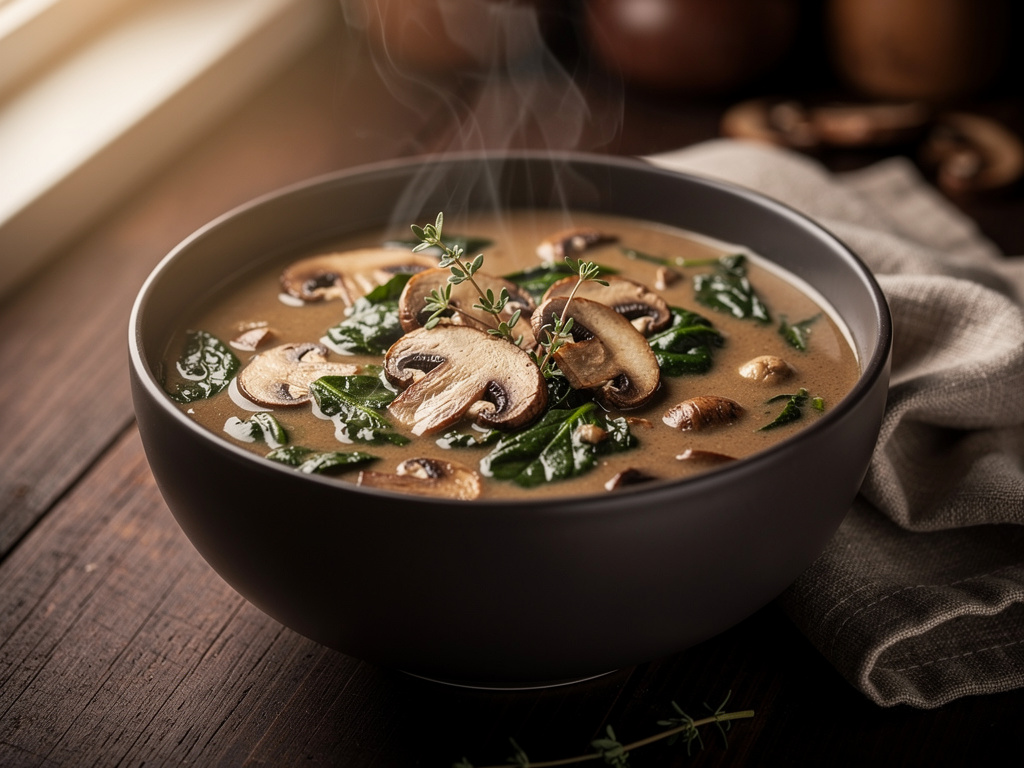 Mushroom Spinach Soup