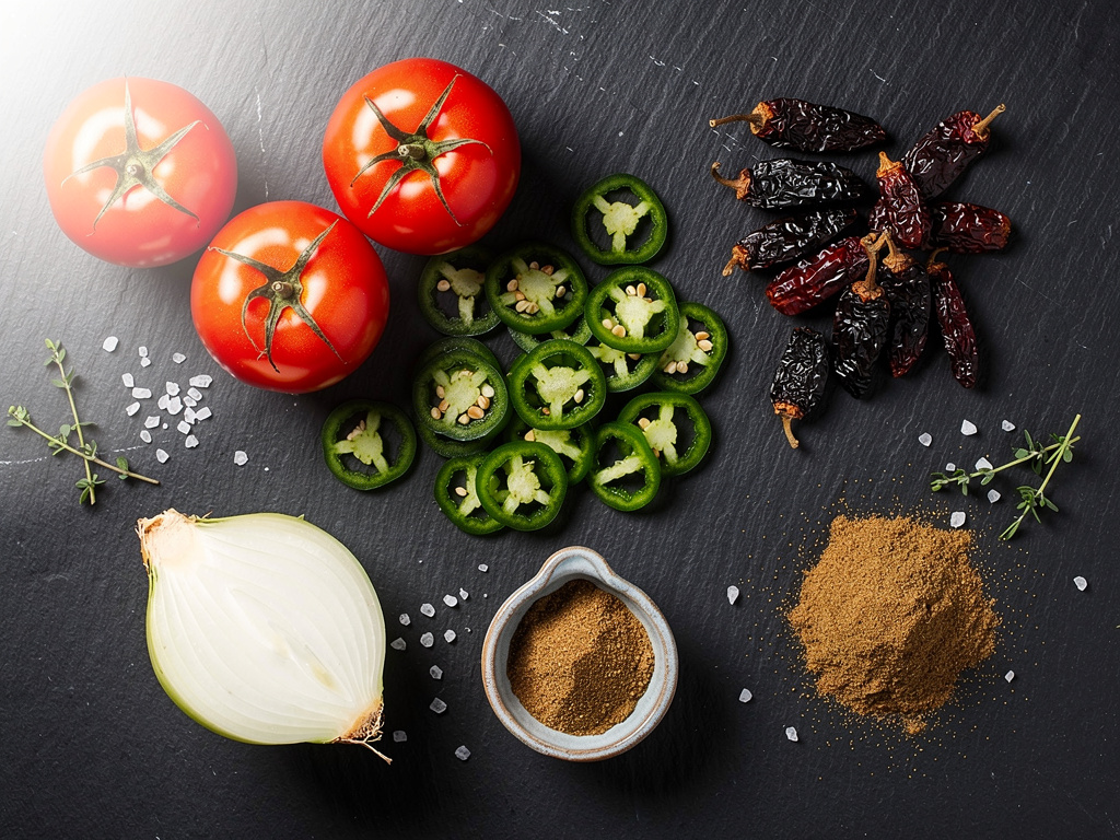 Fresh ingredients arranged for soup preparation