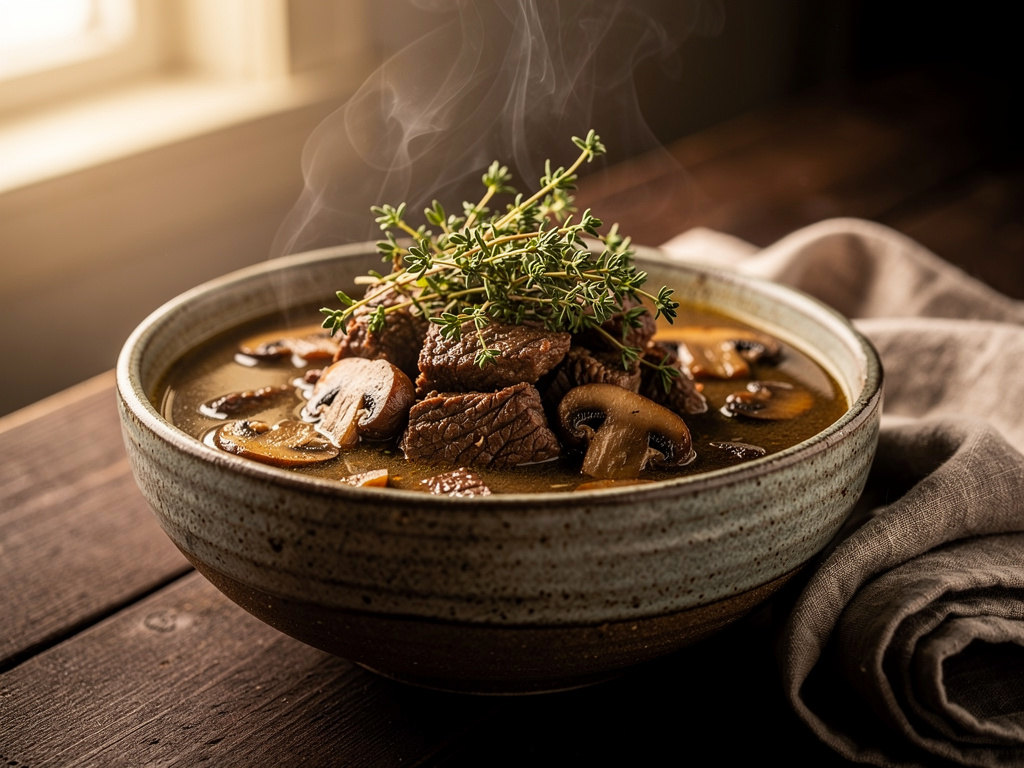 Thai-Style Beef and Mushroom Soup
